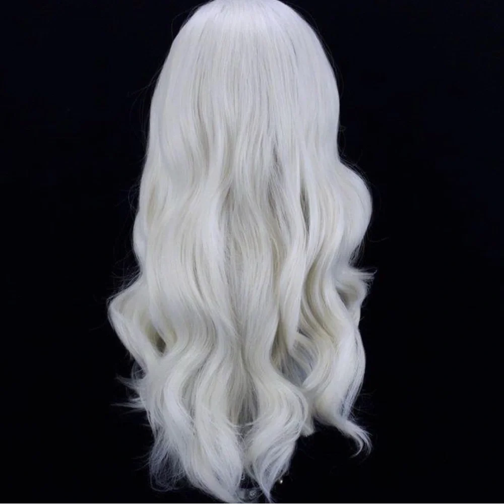 22” WHITE BLONDE BODY WAVY Lace  FRONT  Wig NEW